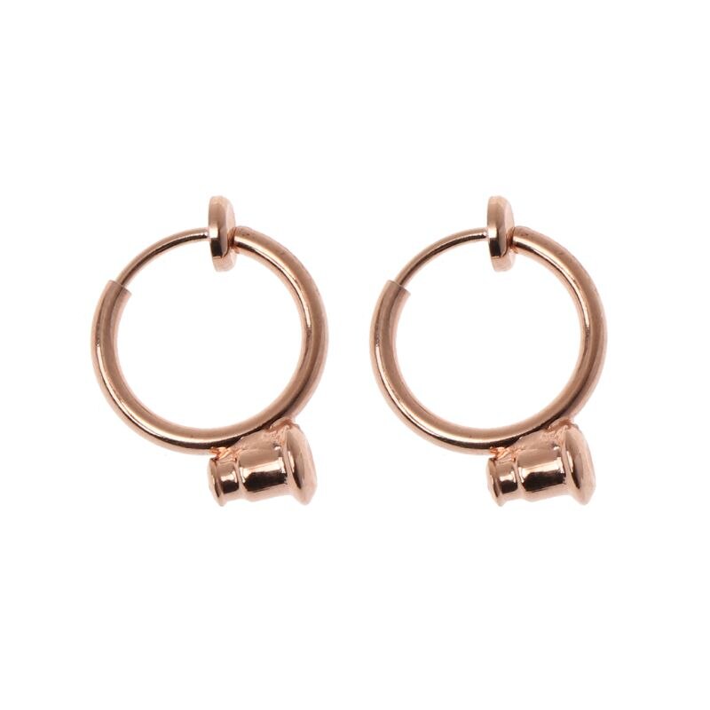 1 paio di clip Su Orecchino ad anello Convertitori no-trafitto Trasformare Qualsiasi Della Vite Prigioniera in UN clip-in poi: rosa oro