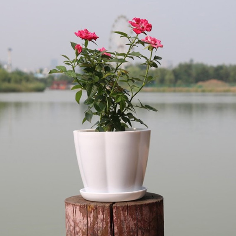 Imitation Ceramic Plastic Flower Plants Pots Thicken Succulents Nursery Garden Planter Home Office Decorative Crafts