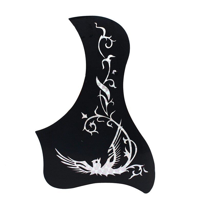 Professionele Folk Akoestische Gitaar Slagplaat Zelfklevende Pick Guard Sticker Voor Akoestische Guitarra Accessoires: Bird B Silver