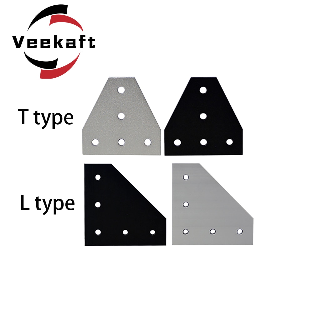 5 holes 90 degree joint board plate corner angle bracket connection strip for aluminum profile 1pcs 3D Printer Parts