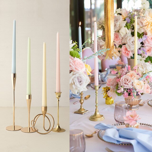 Smokeless Taper Unscented Candle, Colorful Candles for rituals, Wedding Banquet Decor, Long, Stick, 12"