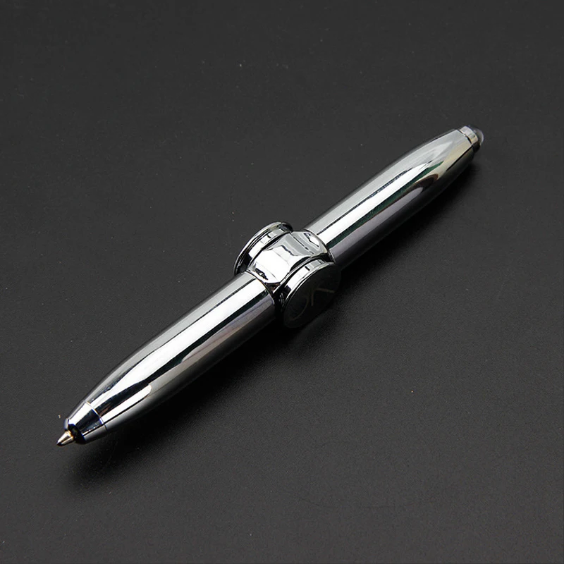 Led Spinnen Pen Fidget Angst Decompressie Gyro Metalen Balpen Kantoor Schoolbenodigdheden Schrijfpennen Speelgoed Voor Kinderen Volwassenen: Rood