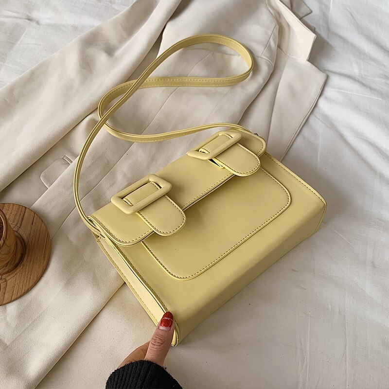 Kvinnelig firkantet crossbody bag leatherwomen håndveske reise skulder messenger bag