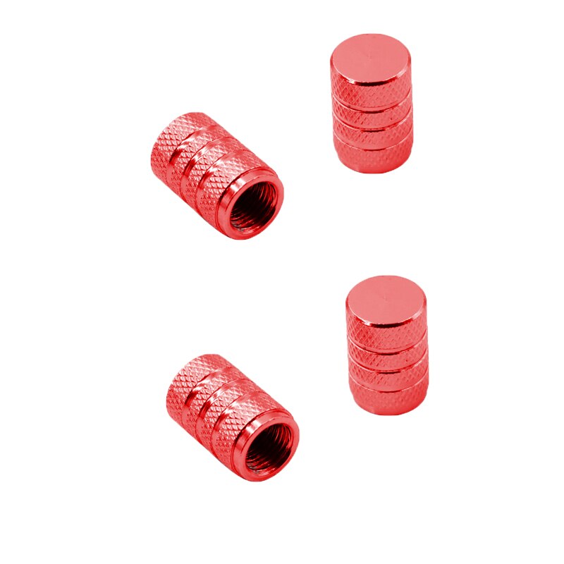 4pc/1pc universal dustproof liga de alumínio bicicleta tampa roda pneu coberto caminhão carro tubo pneu acessórios da bicicleta 10 cores: 4 PCS  Red