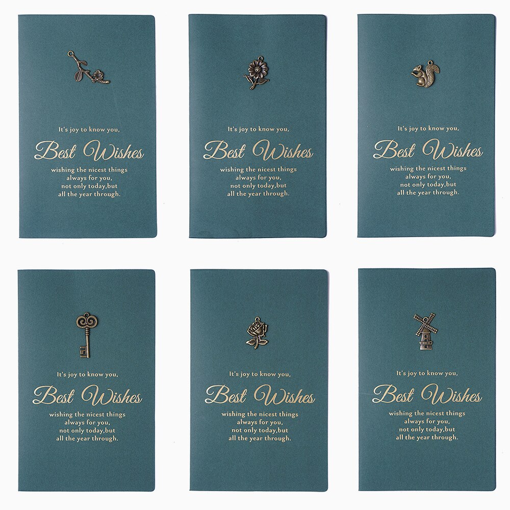 Thank You Cards with Envelopes Birthday Card Wedding Invitation Cards with Envelope Vintage Metal Folding Stamping Greeting Card