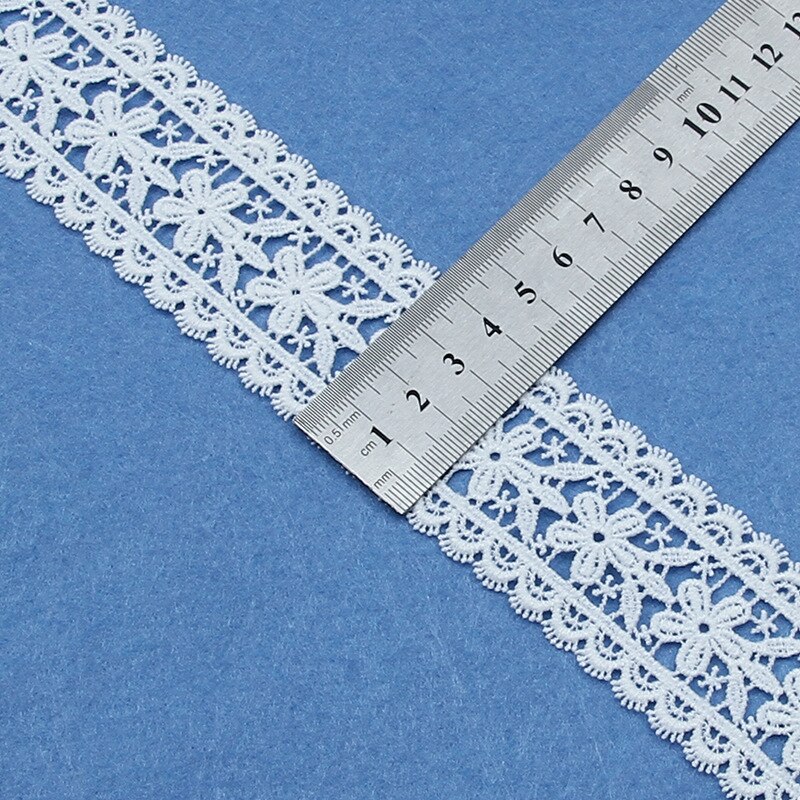 10 Yards Computer Embroidery Non-stretch Lace Hollow White Milk Silk Water-soluble Embroidery Barcode Lace Garment Accessories