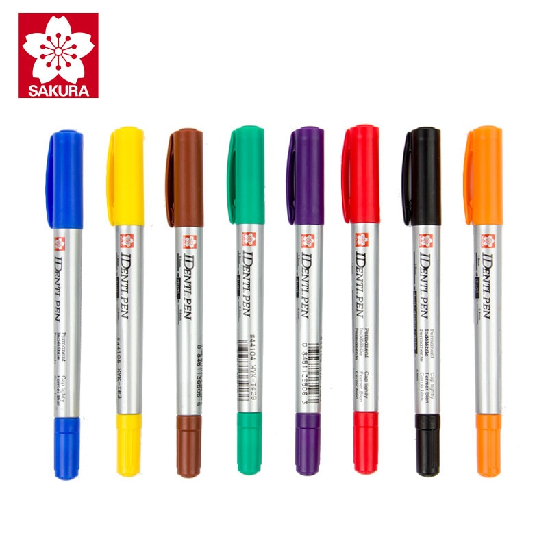 8 couleurs japonais Sakura marqueur stylo brosse double tête CD papier tableau blanc dessin Fineliner croquis stylos Art papeterie fournitures