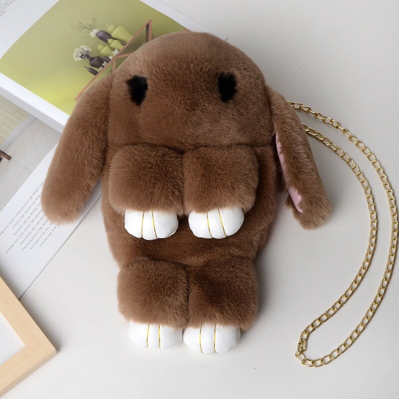 Mode Vrouwelijke Konijn Tas Imitatie Bont Messenger Portemonnee Portemonnee Keten Schoudertas Dames Handtas