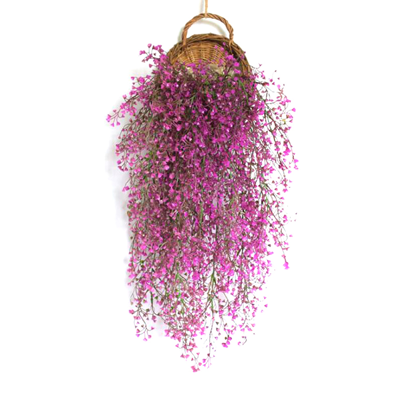 1PC fioriera da appendere a parete in vimini cestino in rattan da giardino vaso di vite supporto per piante da interno 4 colori: MULTI