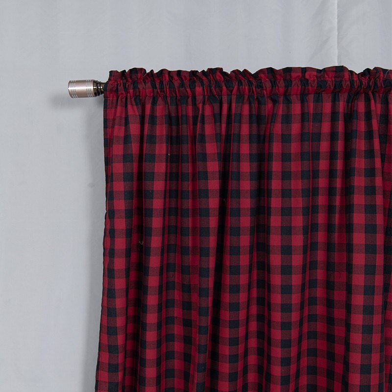 Moden Stijl Plaid Verduisterende Gordijnen Katoen En Polyester Stof Gordijnen Voor Woonkamer Slaapkamer Keuken Window Home Decoratie: red / W107xH213cm