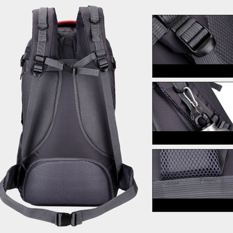 45 l grande capacidade homens mochila casal casual ao ar livre saco de escalada senhora saco de esportes masculino mochila de viagem adolescente saco de escola preto