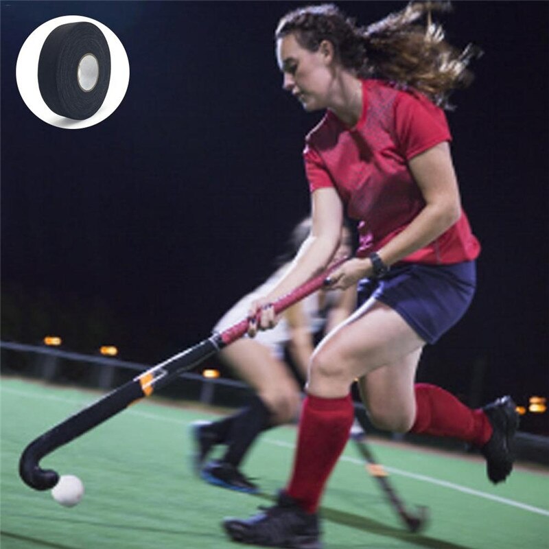 1Pc 2.5cm x 25m di Stoffa Nastro hockey hockey Su Nastro del Bastone hockey Su Ghiaccio Equipaggiamento Protettivo spunto non-antiscivolo Nastro