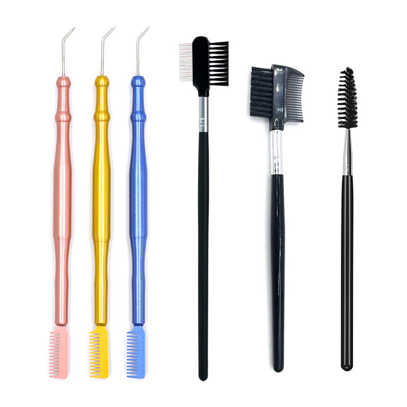 Double Head Steel Eyebrow Comb Pick Stick Eyelashes Extension Brush Eyelash Perm Lifting Separating Tools Cosmetic Makeup Tools