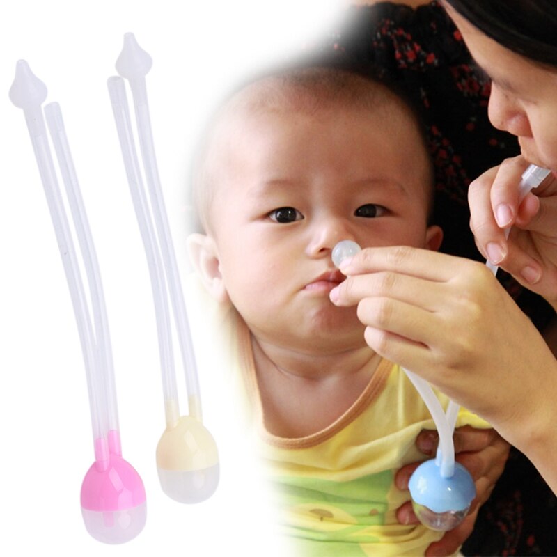Newborn Baby Safety Nose Cleaner Vacuum Suction Nasal Aspirator Flu Protections L41D