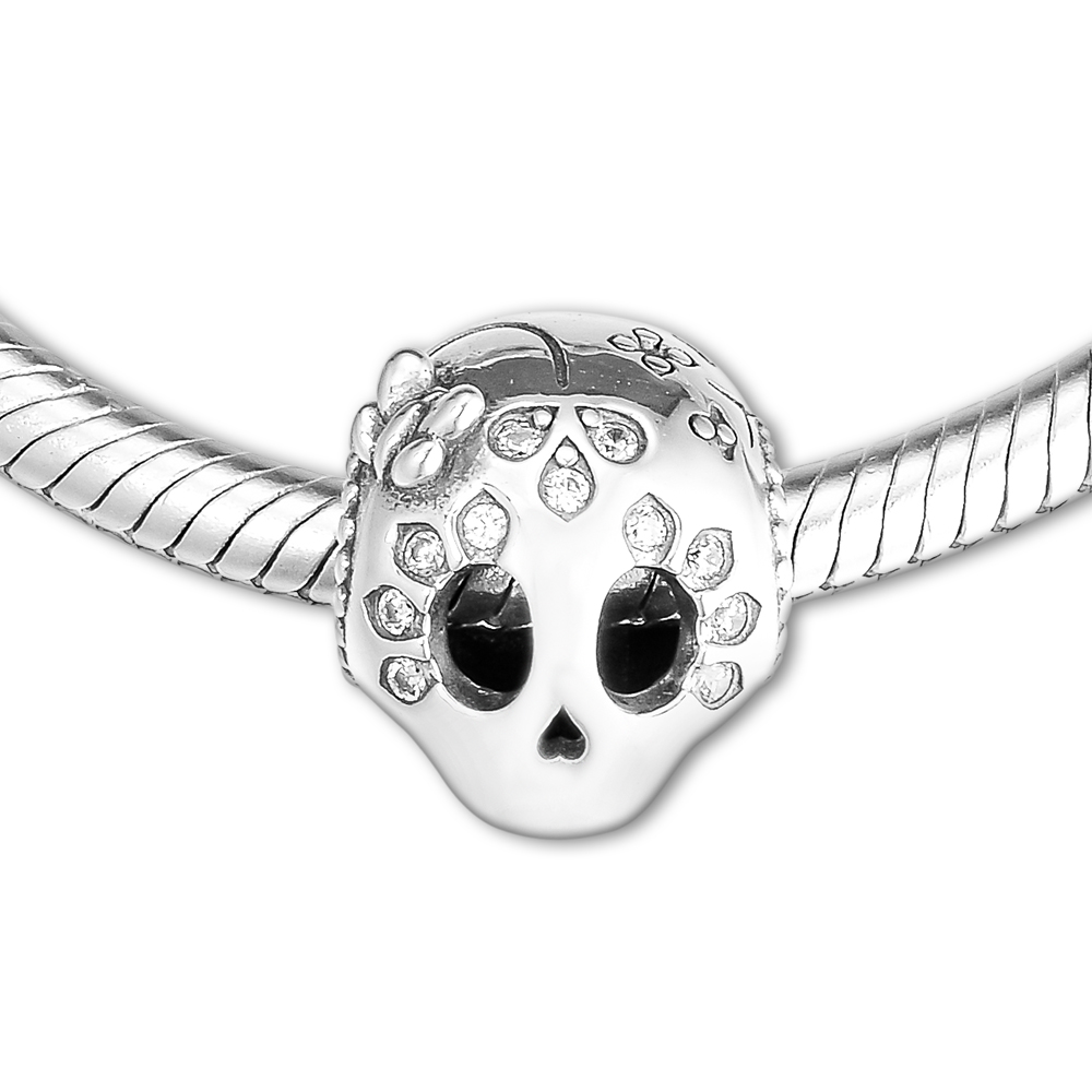 CKK Kralen Sprankelende Schedel Charm Sterling Zilver 925 Bedels Vrouwen Kraal voor Sieraden Maken Originele Voor Armband Berloque