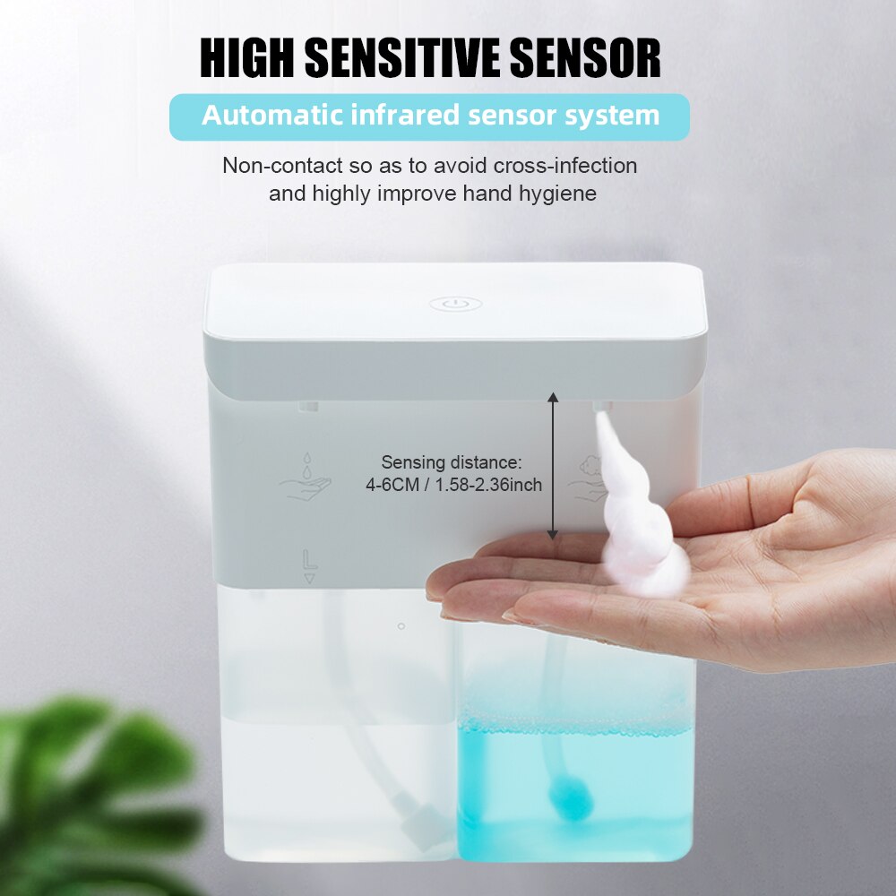 Soap Dispenser Automatic Infrared Sensor Liquid Foam Soap Dispenser Waterproof Volume Hand Disinfection Bathroom Hospital