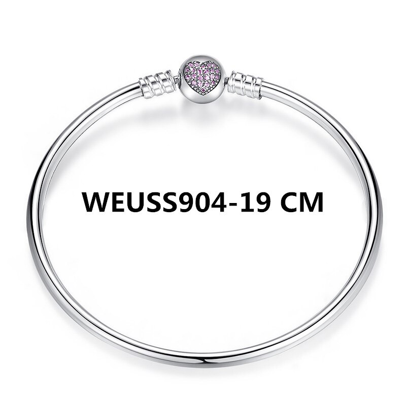Bisaer Braccialetto in Argento sterlina 925 in Modo Chiaro CZ pizzo-su Regolabile tennis Braccialetti Infilati per le donne in Argento Regalo Dei Monili del braccialetto: WUES904-19