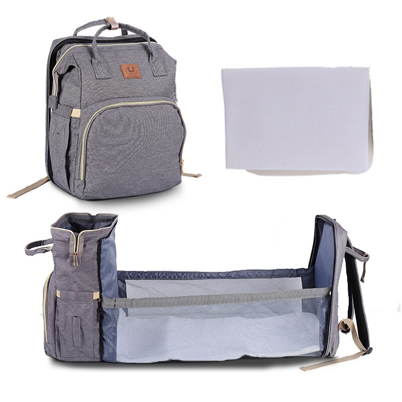 Sac à langer pour bébé, sac à dos de lit de maternité pour maman, sac d&#39;allaitement de grande capacité pour les soins de bébé, poussette avec crochet: 12