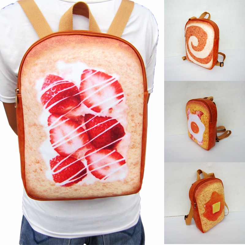 Vrouwen grappige Toast rugzak vrouwelijke schooltas leuke creatieve leuke studententas