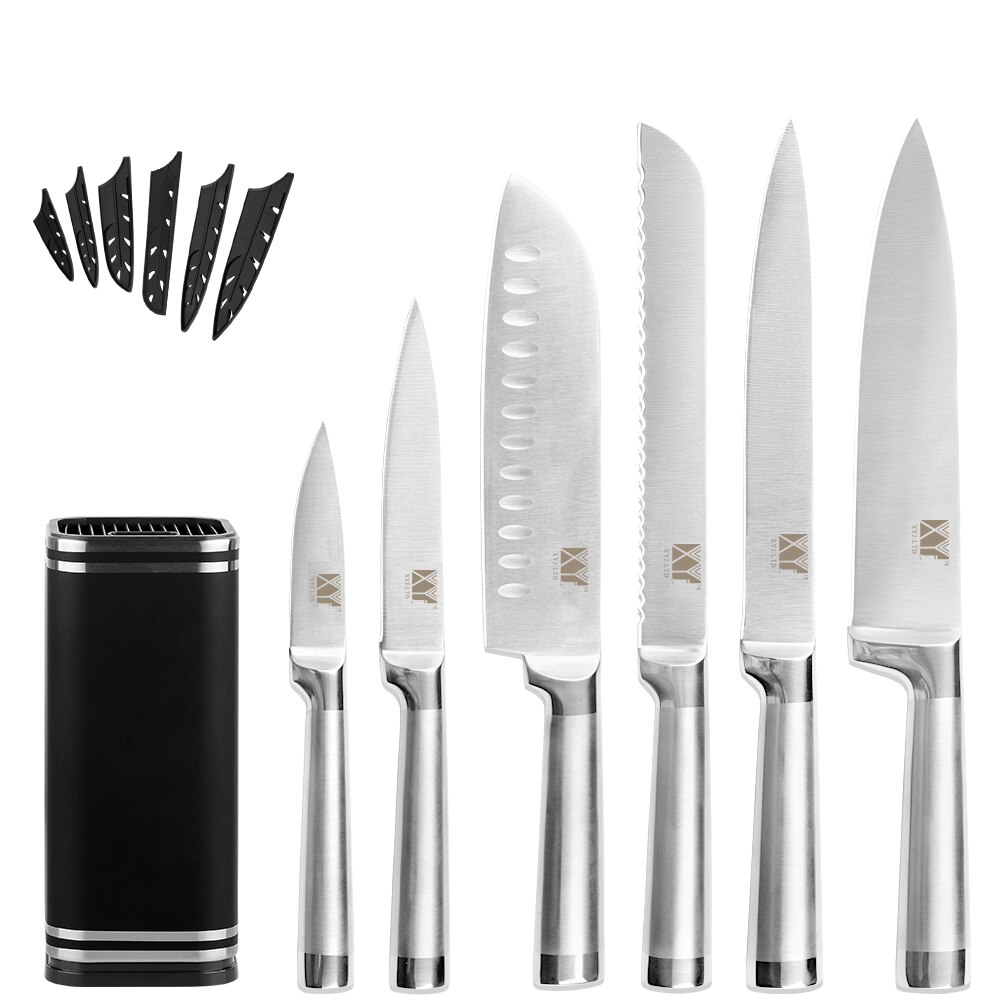 XYj Kitchen Knives Set Stainless Steel Sharp Blade Cooking Meat Fruit Chef Knives 3''5''7''8'' Knife With Holder Kitchen Tool: A