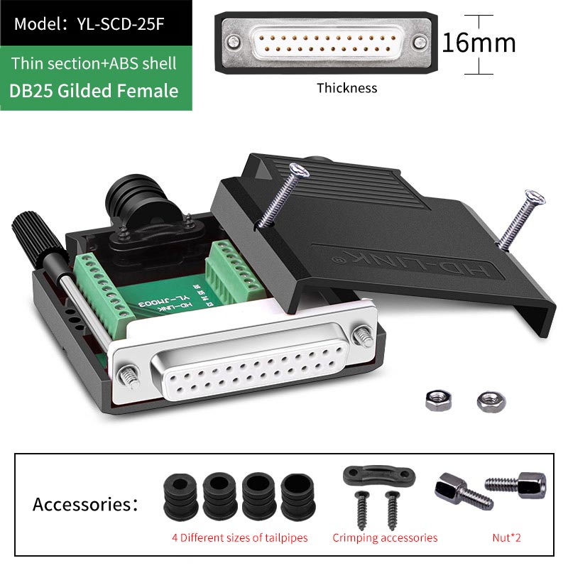 Db9 db15 db25 stik 9 15 25- ben han hun loddefri breakout stik com  rs232 seriel port d-sub terminal stik adapter: Bfs