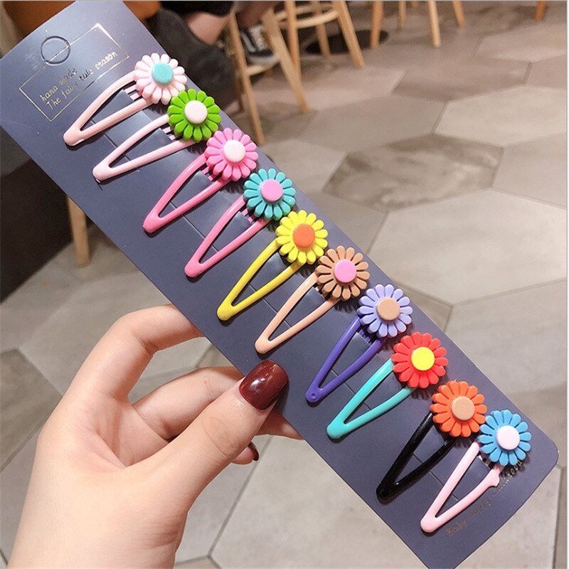 Barrette à cheveux en forme de fleur pour filles, 10 pièces/ensemble, épingles à cheveux, épingles à cheveux pour enfants: B