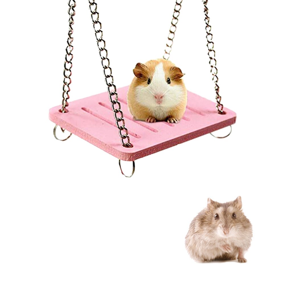 Hamster Toys Wooden Rainbow Bridge Seesaw Swing Toys Small Animal Activity Climb Toy DIY Hamster Cage Accessories