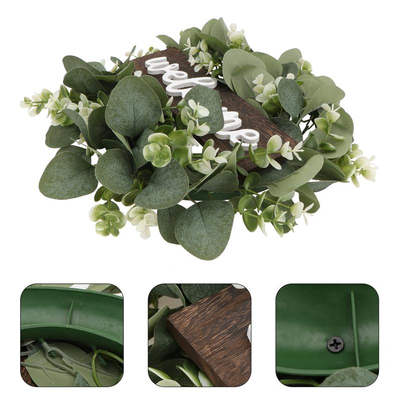 1Pc Welkom Krans Decor Deur Opknoping Garland Ornament Simulatie Leaf Krans Kunstmatige Plant Decor Voor Home Party