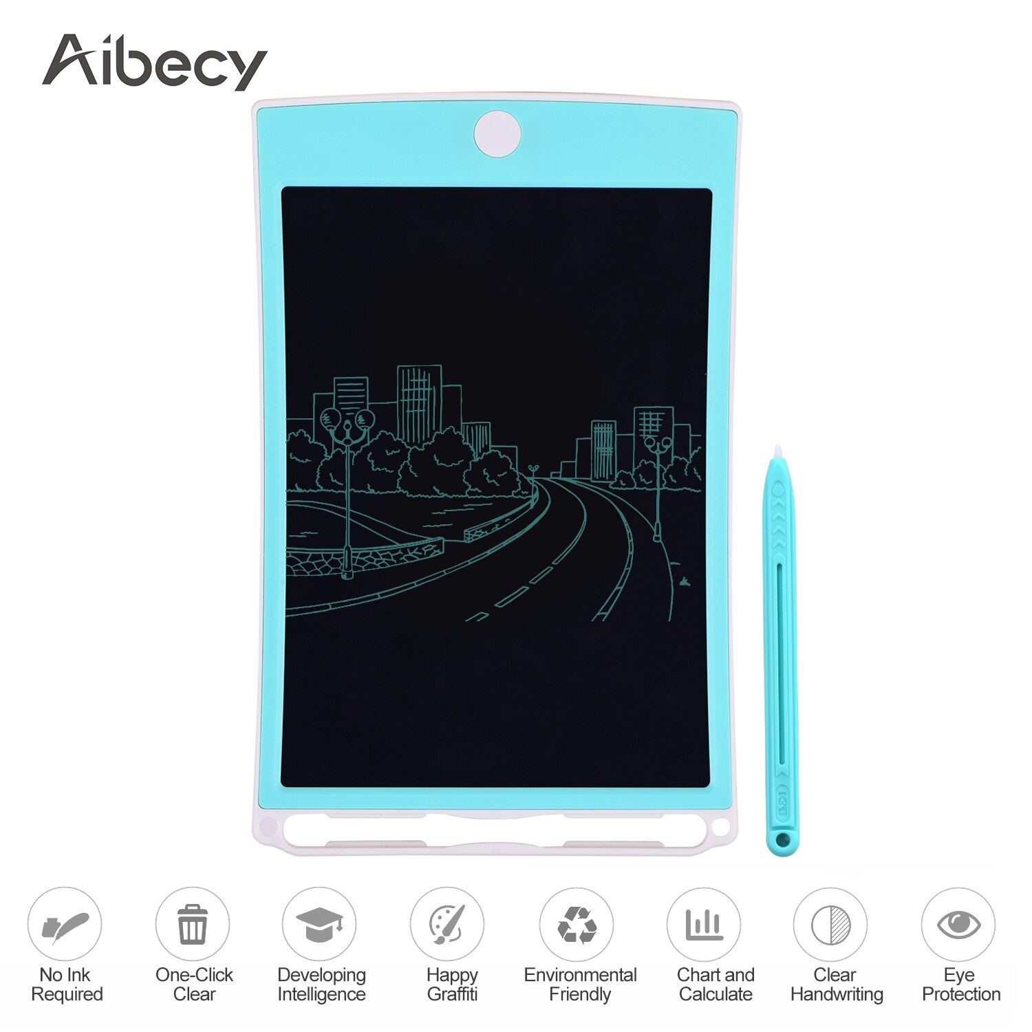 Aibecy Schrijfblad Elektronische D 8.5 Inch Lcd Rawing Pad Handschrift Doodle Board Met Lock Knop Een-Klik Wissen voor Kids