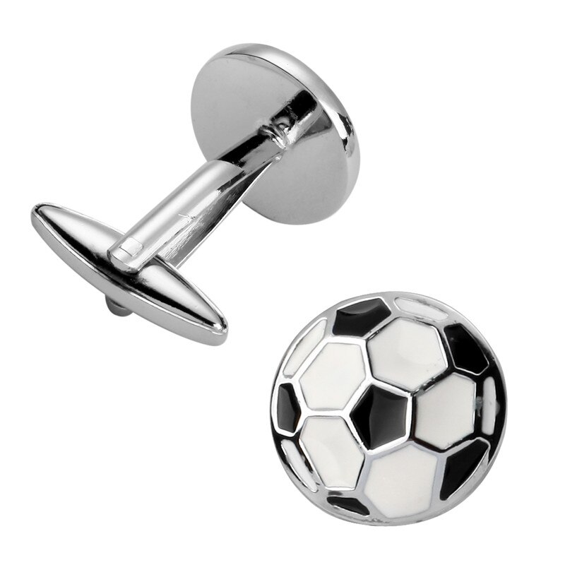 Formale Schwarz und weiß fußball Manschettenknopf für Herren Anzüge Tasten Geometrische Hochzeit Manschettenknopf Französisch Bräutigam Hemd Manschette Links