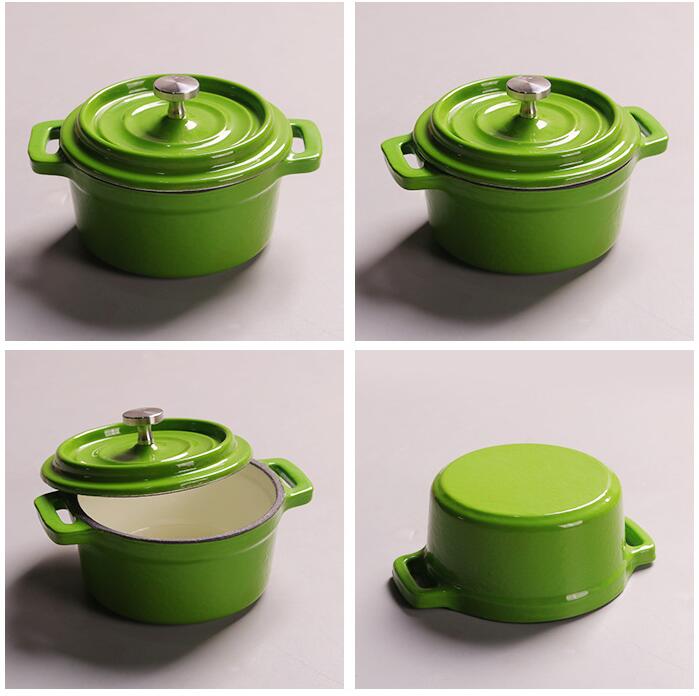 Qianle Ou-olla pequeña para sopa, olla para guisar, 10cm, 12cm, 14cm, Mini olla de hierro fundido para comida de bebé, Cocina Para el hogar