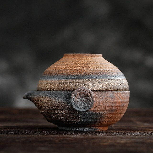 Service à thé Portable gaiwan japonais | Théière en céramique, service de tasses à thé, voyage tasse rapide, verres à boissons faits à la main