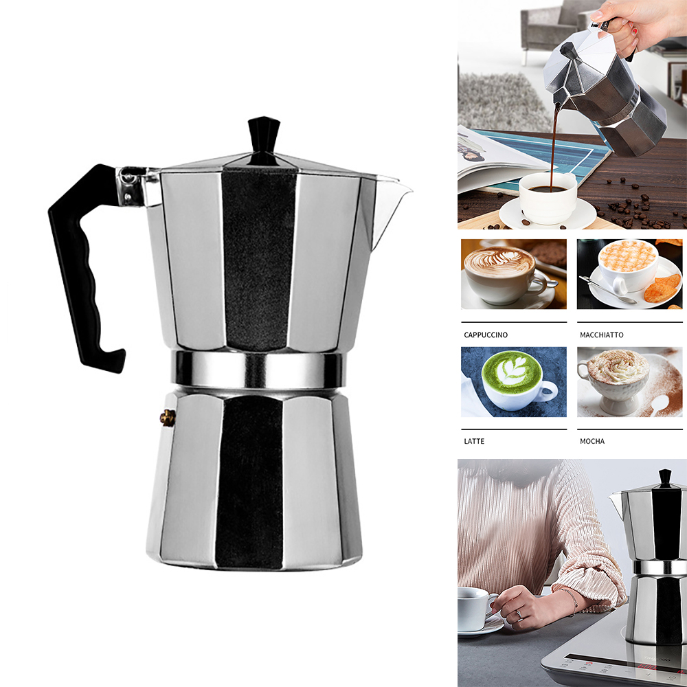 3 Sizes Coffee Maker Aluminum Mocha Espresso Percolator Pot Coffee Maker Moka Pot Stovetop Coffee Maker