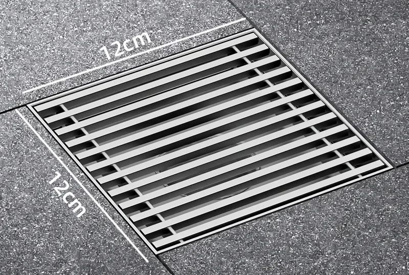 Large Floor Drain 304 Stainless Steel 12/15/20cm Square Linear Bathroom Floor Drains Outdoor Courtyard Large Diameter Drain: WHITE