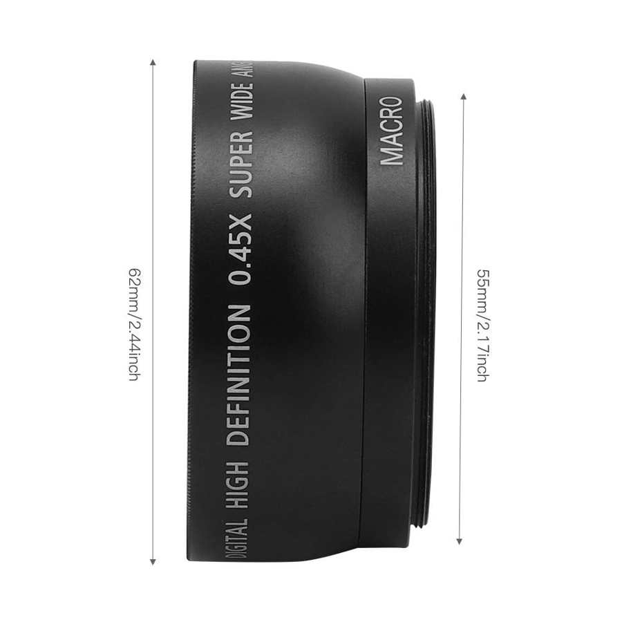 len parts camcorders JSR‑1152 55MM 0 45X Advanced Wide Angle Macro Lens Fit for All 55MM Diameter Camera Lenses