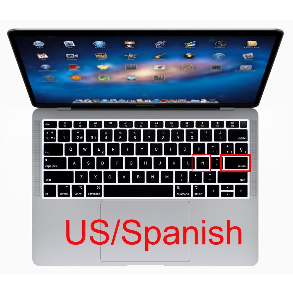 Redlai, funda de silicona para teclado resistente al agua para Macbook Air , 13, A1932, ID táctil, US, entrar en español, francés, tailandés, taiwanés: Spanish