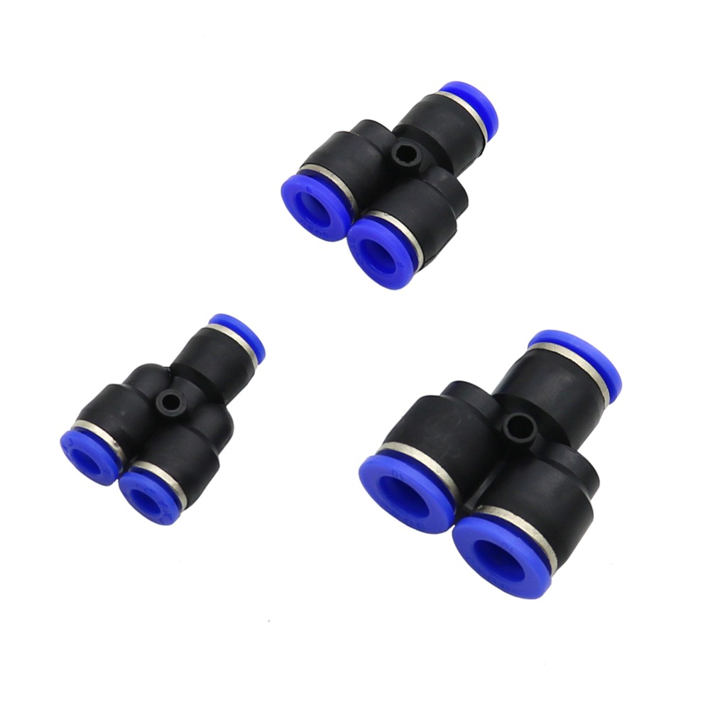6mm, 8mm, 10mm Y connector for Low Pressure Mist Cooling Nozzle Agriculture Garden Quick Coupling 5 Pcs
