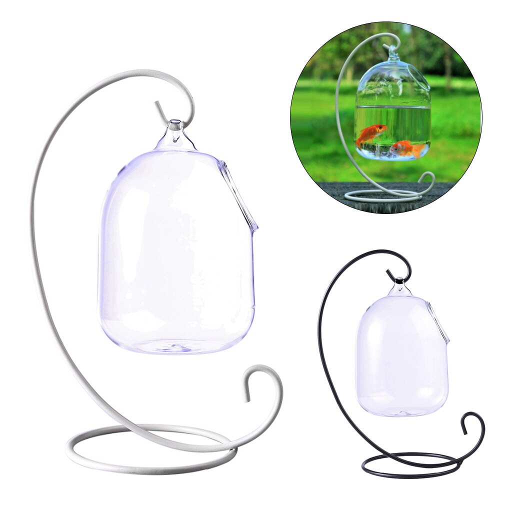 Hängande glas akvarium akvarium fisk skål genomskinlig guldfisk tank växt blomvas flaska för hem skrivbordsinredning