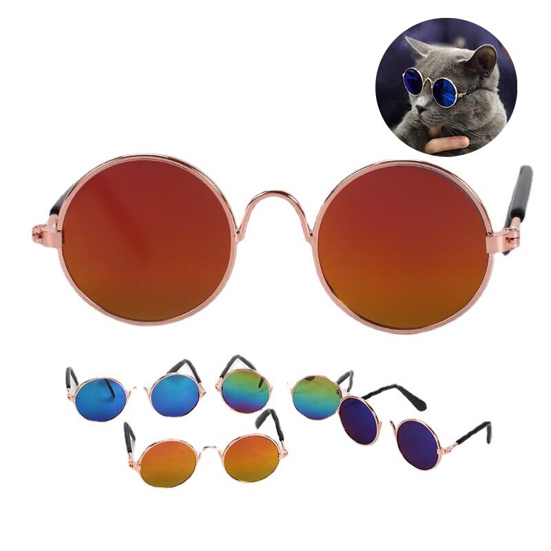 Gafas de sol redondas Estilo Vintage para gato, lentes reflectantes para perros pequeños, accesorios para mascotas, productos para mascotas