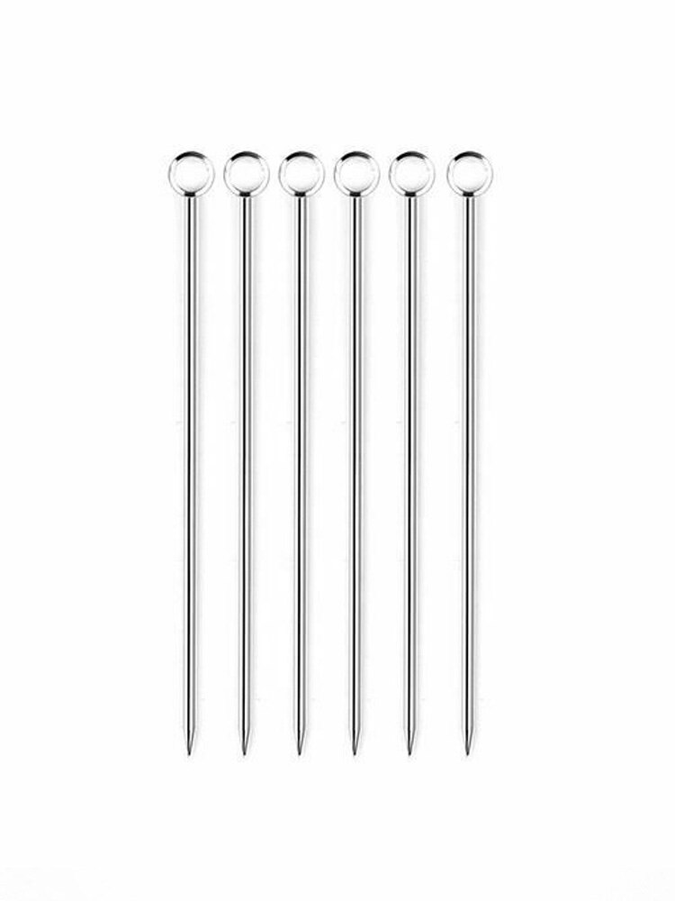 12 Stks/pak Rvs Cocktail Picks Fruit Bar Sticks Tandenstokers Drinken Roeren Keuken Dinging Bar Tool 10.6 Cm