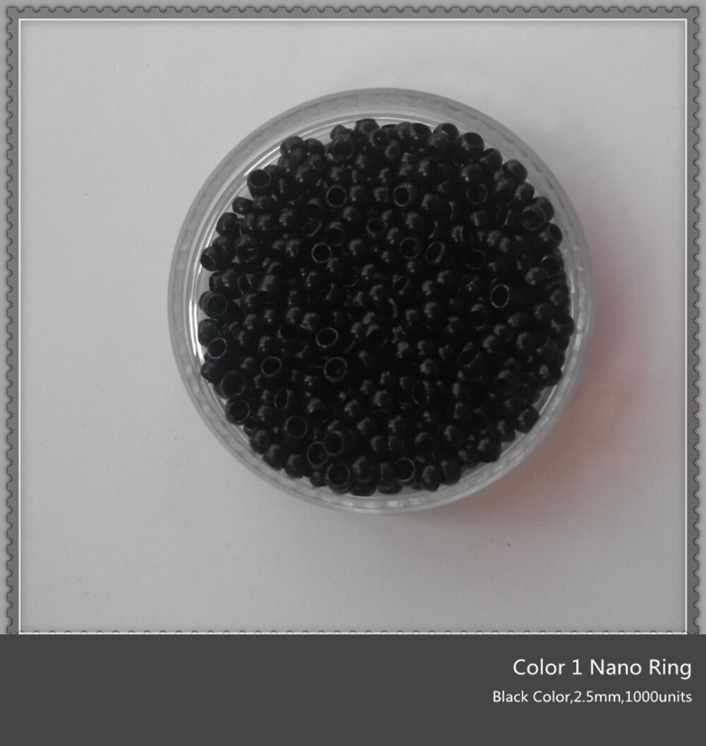 10000 unidades extensión de cabello Nano anillo cuenta 2,5mm Micro anillo herramientas para Nano punta extensión de cabello 8 opciones de Color
