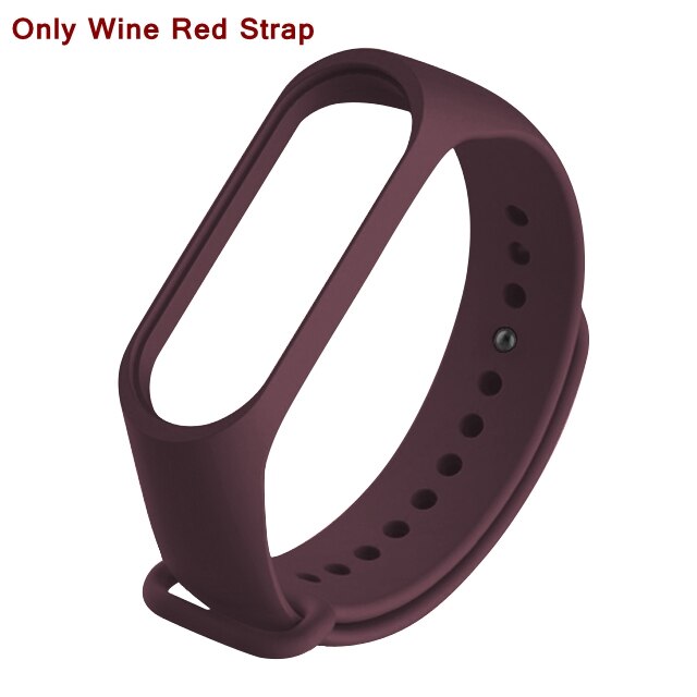 Strap For Xiaomi Mi Band 4 Strap Band 4 Wristband Strap Pink Wine Red Silicone Bracelet Xiomi Miband 4 3 Band4 Protector Film: Wine Red / For Miband 4