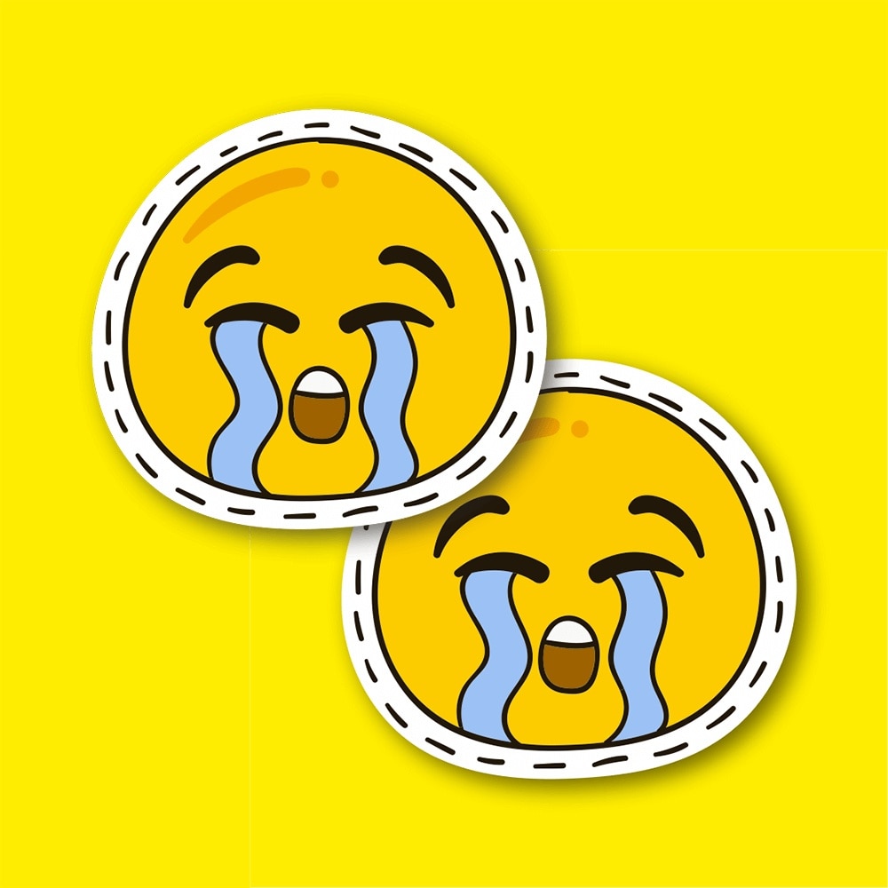 Much Crying Emoji Laptop and Phone Sticker-Decal max.5cm 2'li Set