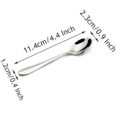 Ermakova sett  of 2 espresso skje 4 inches mini kaffeskje liten bistro skje til dessert rustfritt stål te forrett: Type d