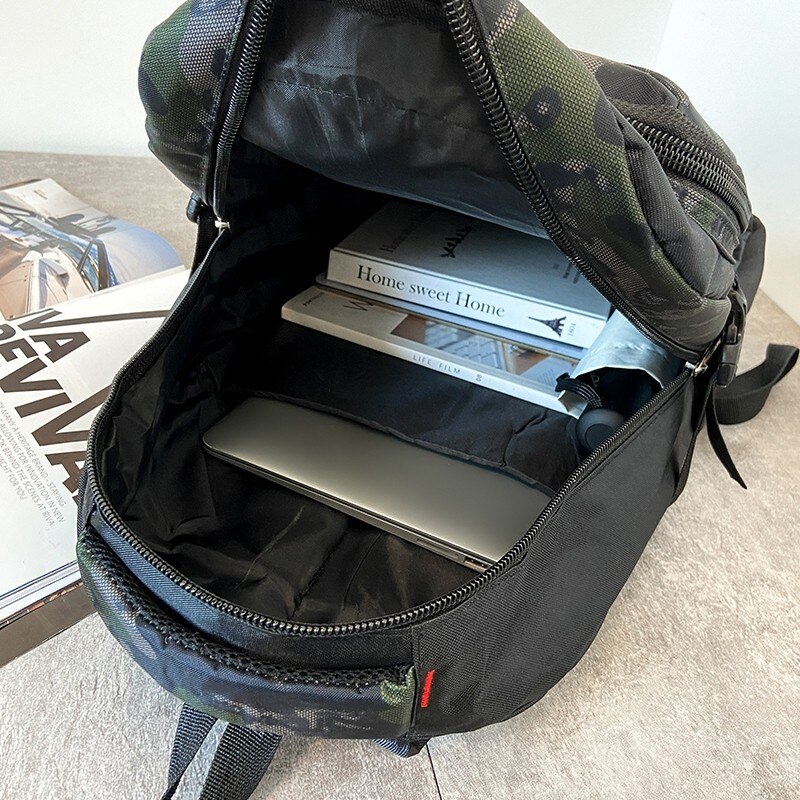 Mode Nylon Rugzak Trendy Cool Camouflage Heren Laptop Rugzakken Grote Capaciteit Ontspannen Student Boek Tas