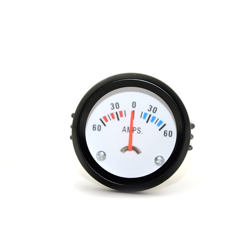 2" 52mm Ammeter Gauge 60-0-60A White Face Black Rim Car Analog Gauge