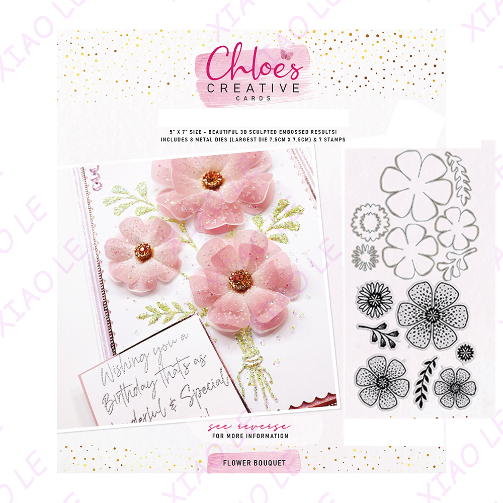 Sellos de ramo de flores, troqueles de corte de Metal para álbum de recortes DIY, tarjetas de papel, rectángulos, plantilla de grabado artesanal decorativa: Verde claro