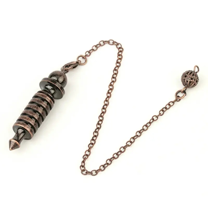 Egipcio pendulo adivinacion de Metal de cobre puro y bronce para adivinación Reiki Dowsing Wicca equilibrio espiritual espiritualidad Isis pendulos para radiestesia con Testigo 6 16 Baterías esoterismo: Color dorado