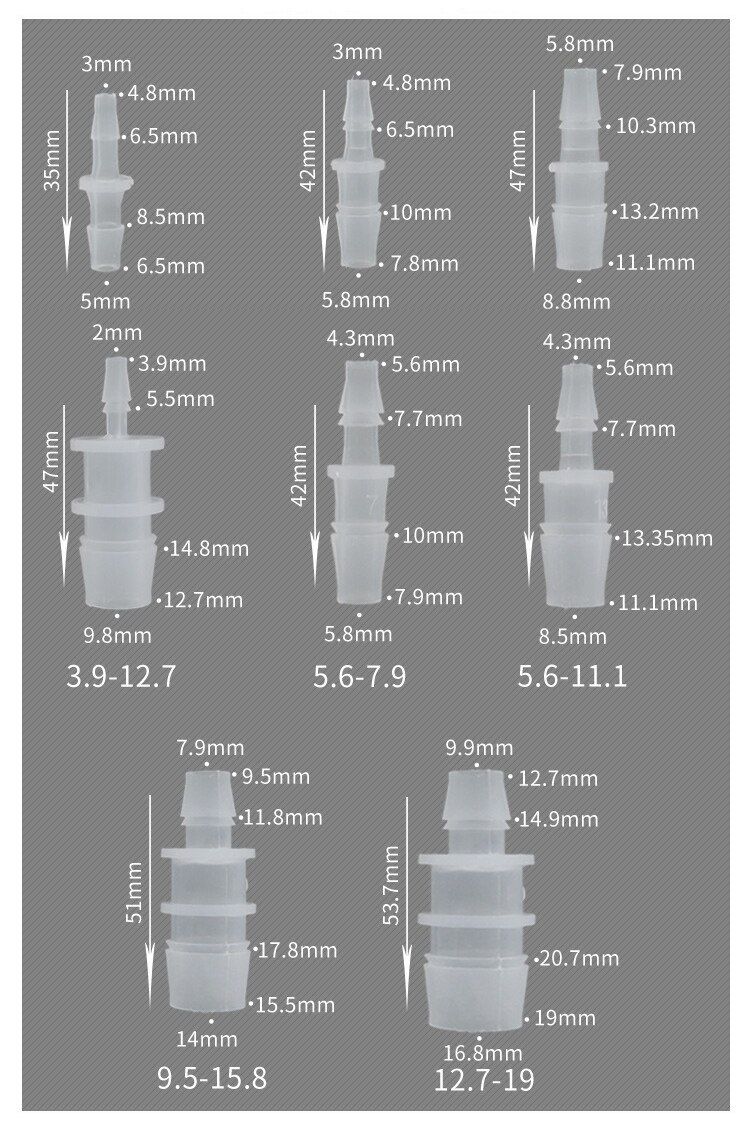Aquarium Hose Variable Diameter Straight-through Joint, Adapt to Various Sizes of Hoses, Fish Tank Garden Water Pipe Adapter