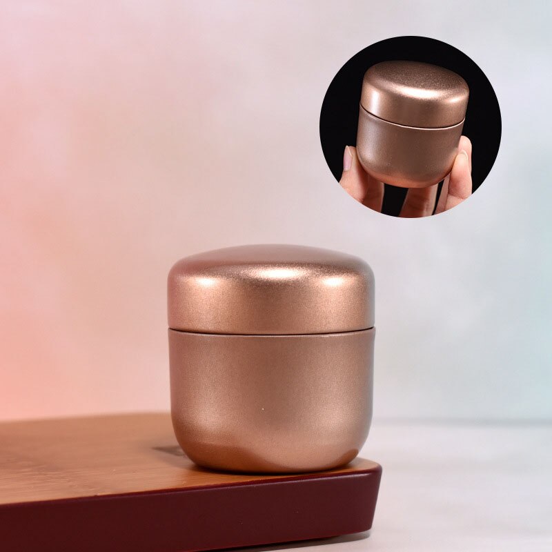 15g Mini Tinplate Tea Storage Tea Tins Round Sealed Tea Spice Container Portable Small Tin Can for Business Trip: Style 2